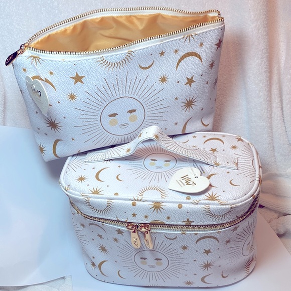 Imo Handbags - NWT SET MAKEUP CASE SUN MOON STARS CELESTIAL ZIPPER BAGS IMO ACCESSORIES
